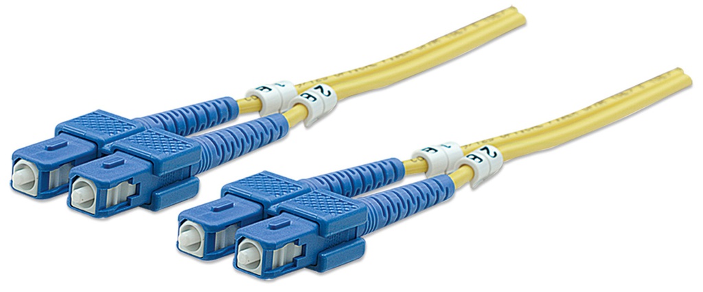 2m SC-SC Fiber Cable, Duplex, OS2, Single-Mode, Yellow