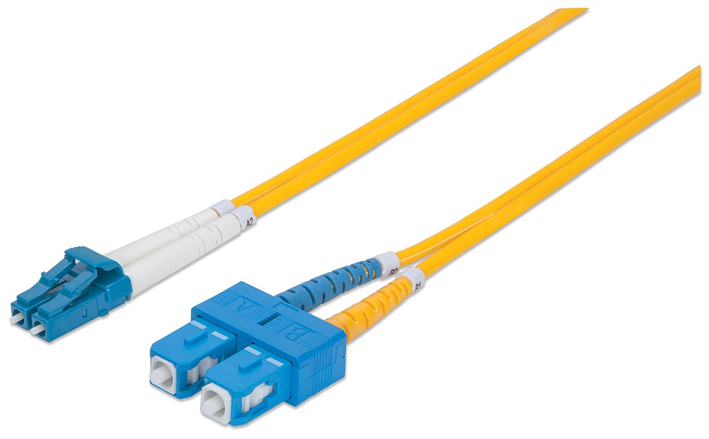 3m LC-SC Fiber Cable, Duplex, OS2, Single-Mode, Yellow