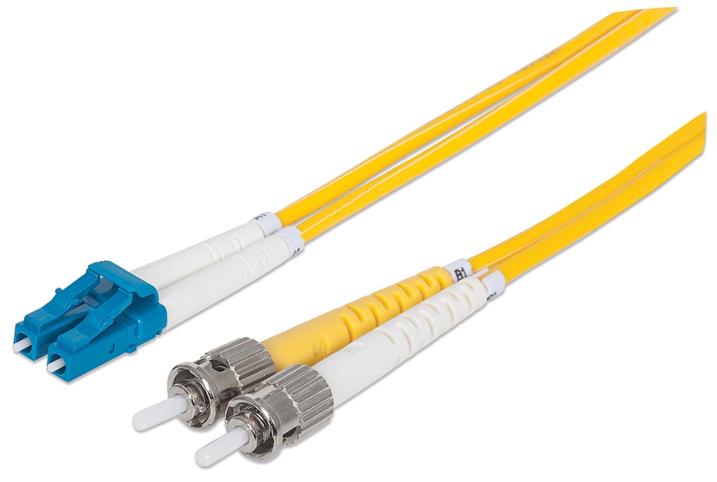 3m LC-ST Fiber Cable, Duplex, OS2, Single-Mode, Yellow