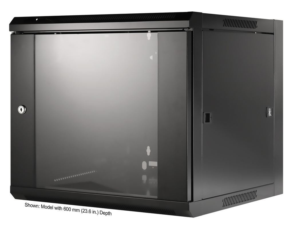 19 Wallmount Cabinet 9U, 450 mm (17.7 in.) Depth, Flat Pack, Black