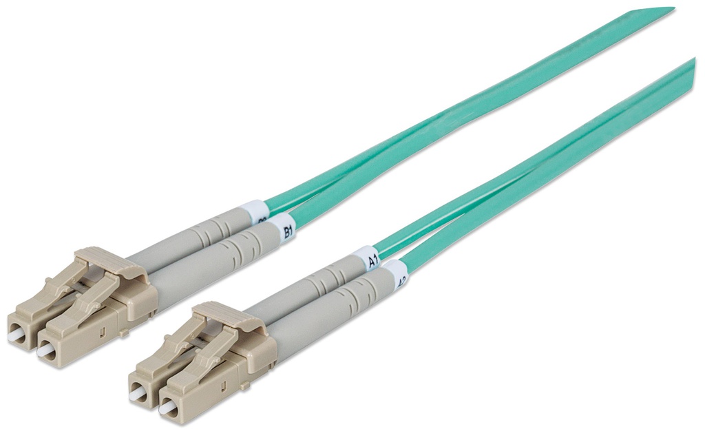 3m LC-LC Fiber Cable, Duplex, OM3, Multimode, Aqua