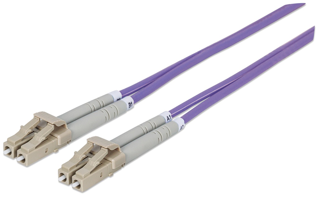 1m LC-LC Fiber Cable, Duplex, OM4, Multimode, Violet