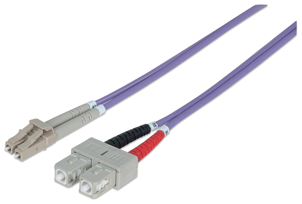 2m LC-SC Fiber Cable, Duplex, OM4, Multimode, Violet