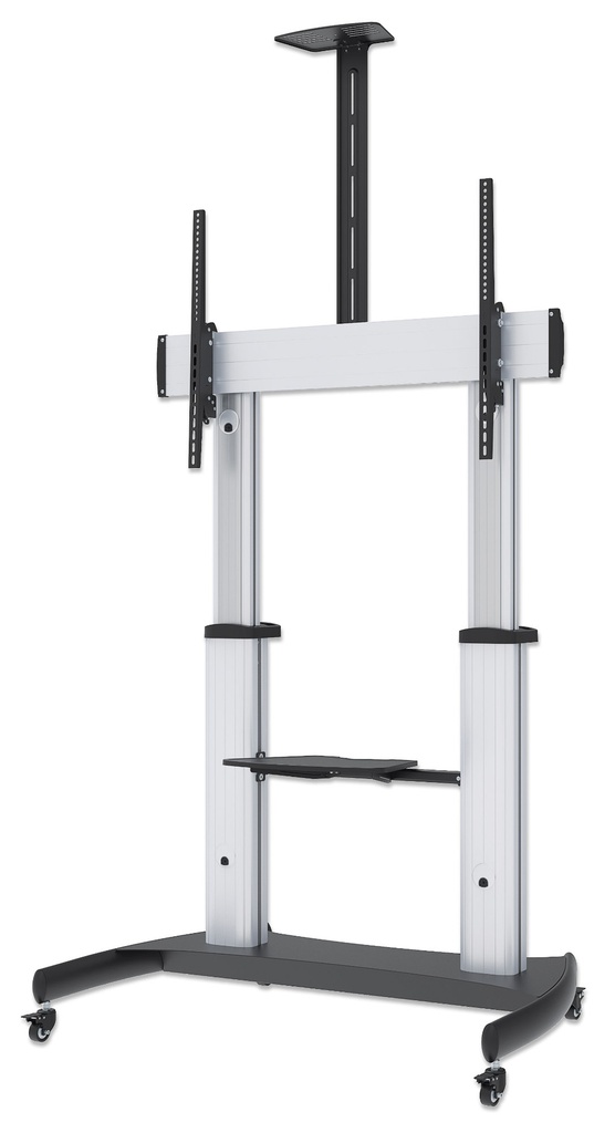 Aluminum Heavy-Duty Height-Adjustable Multimedia TV Cart