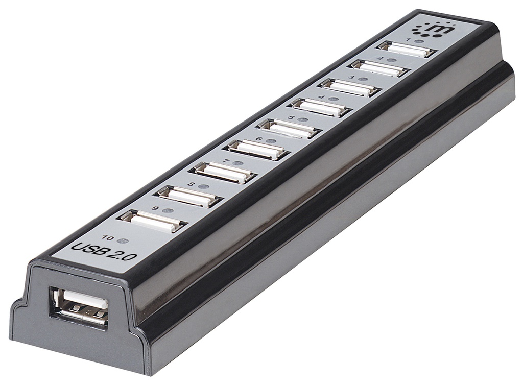 10 Port Bus or AC Power USB Desktop Hub