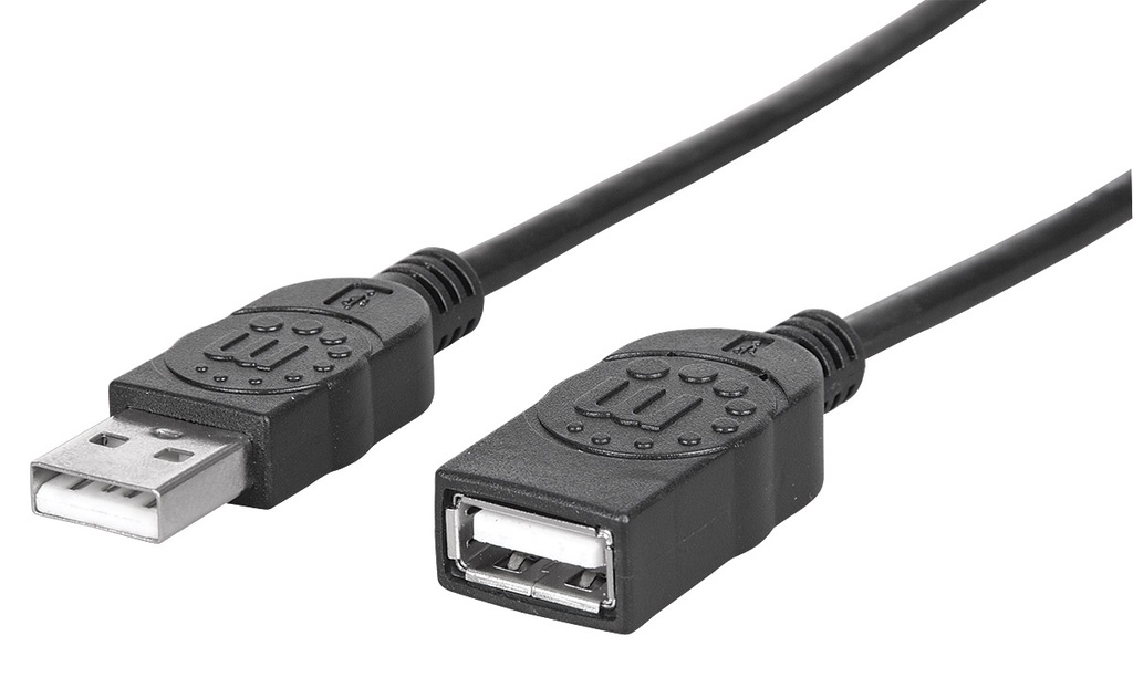 3ft Black USB 2.0 Extension Cable M-F