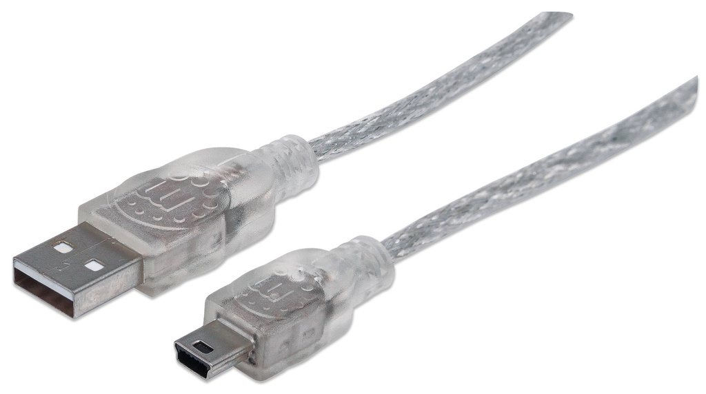6ft Translucent Silver A Male - Mini-B USB Cable