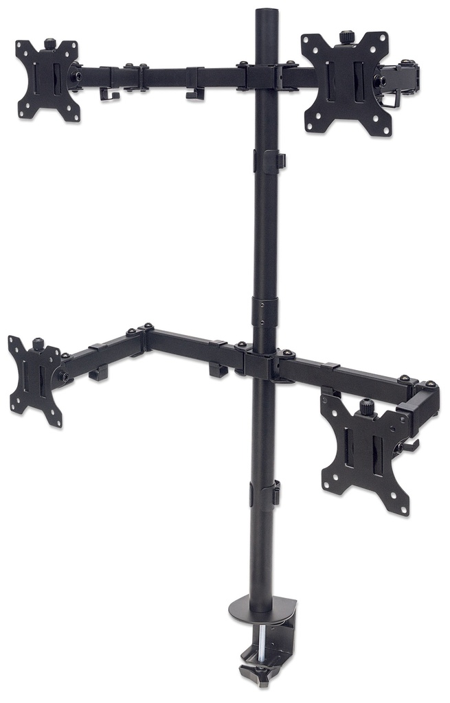 Universal Four Monitor Mount with Double-Link Swing Arms