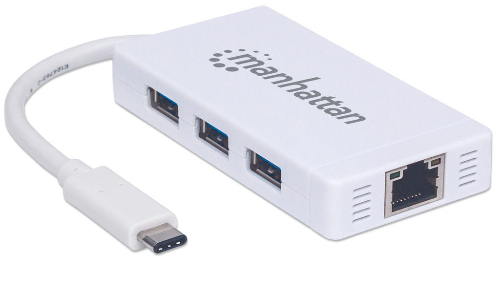 Type-C to 3-Port USB 3.0 Hub with Gigabit Network Adapter 
