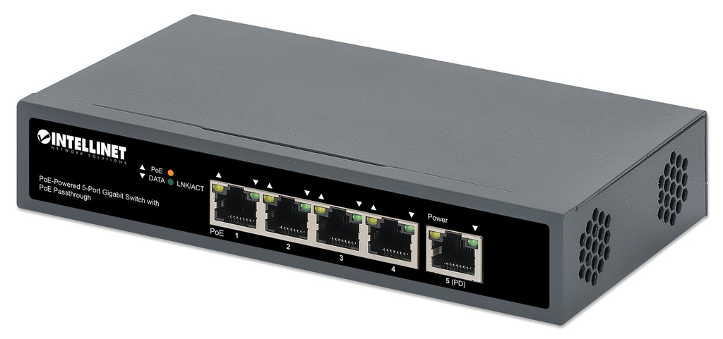 PoE-Powered 5-Port Gigabit Switch with PoE Passthrough