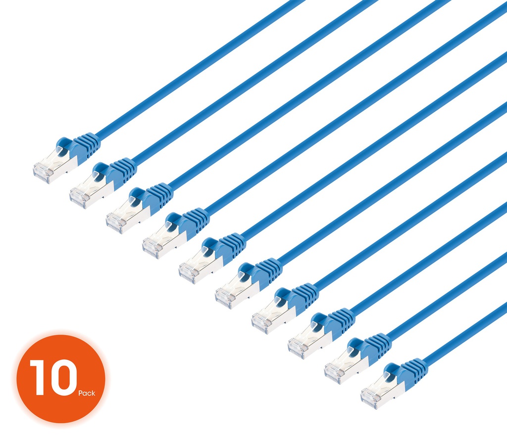 1.5ft Blue Cat8 Slim Patch Cable 10Pk