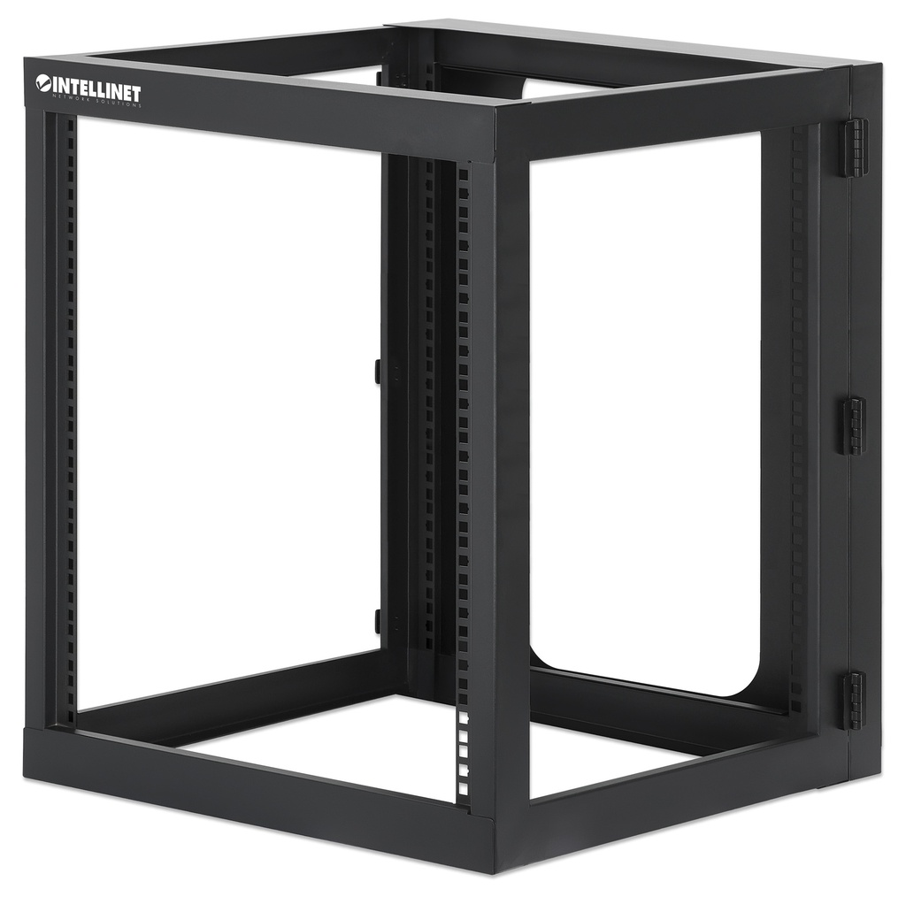 19" Open Frame Rack, 12U, 23.8 in. (600mm) Depth, Assembled, Black 