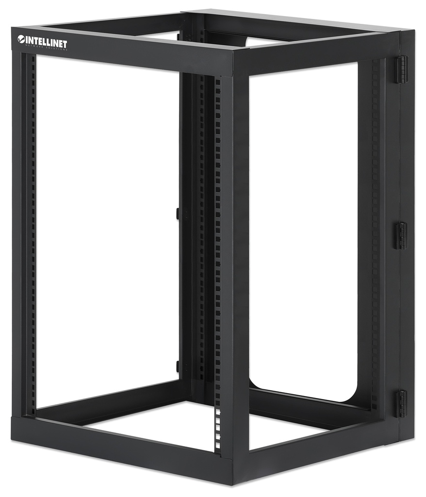 19" Open Frame Rack, 15U, 23.8 in. (600mm)Depth, Assembled, Black