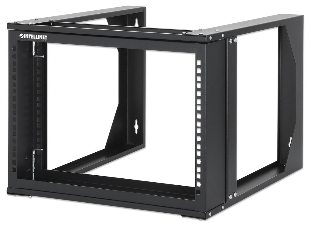 19" Wall Mount Open Frame Network Rack, 6U, Front-hinged Swing Frame