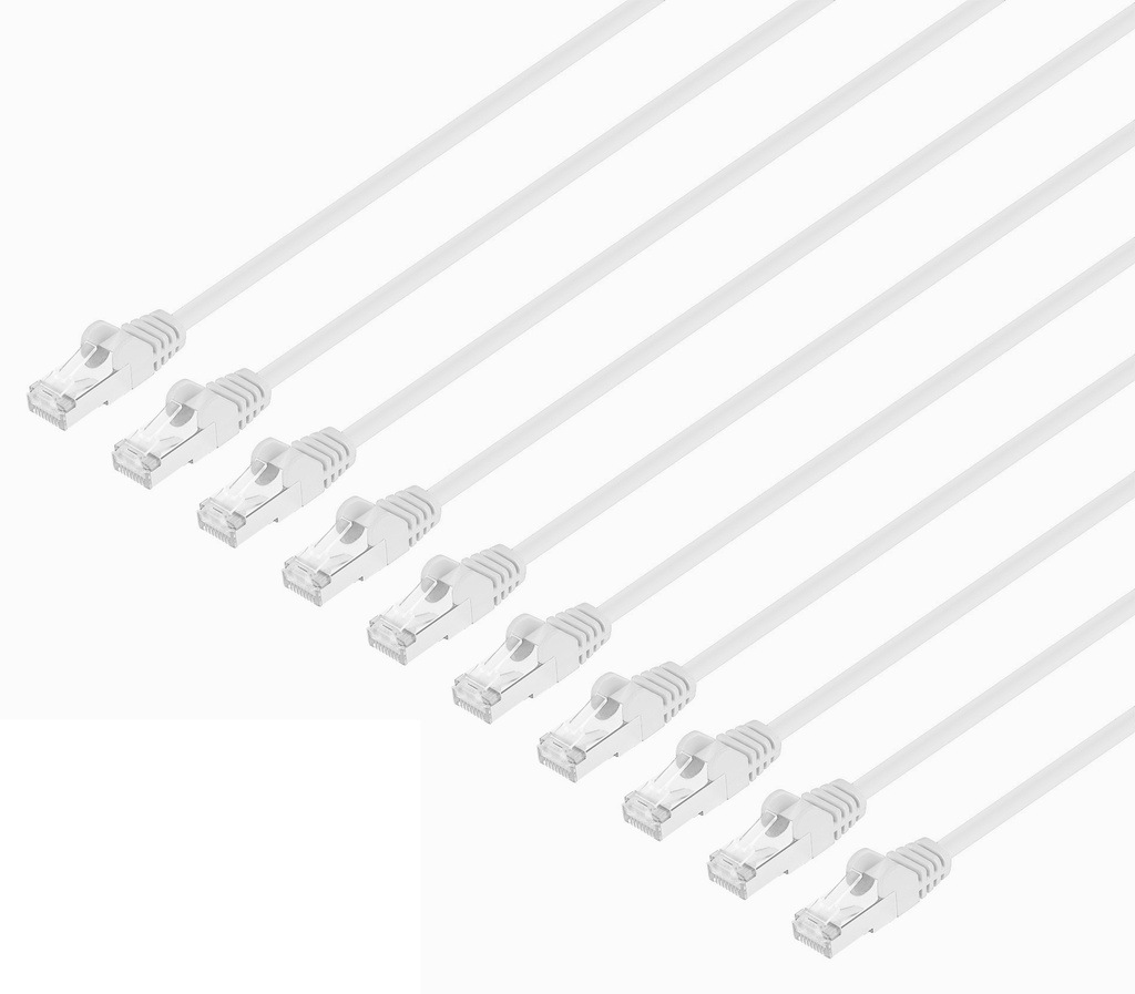 0.5ft White Cat8 Slim Patch Cable 10Pk