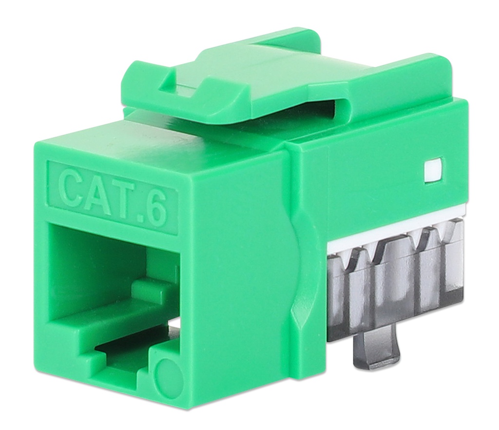 Cat6 Slim Keystone Jack Punch-Down Green 25-Pack