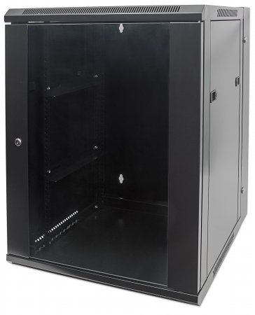 19" Double Section Wallmount Cabinet 12U 600*550 Steel Black