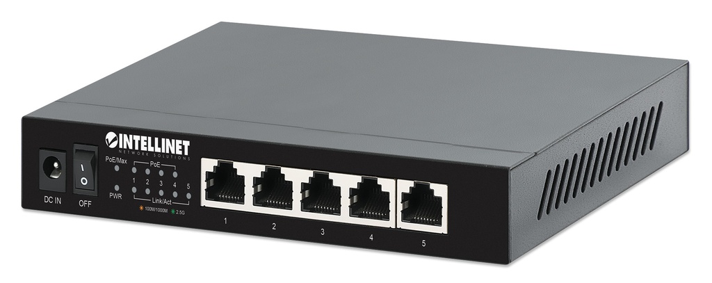 6-Port PoE+ Switch with 4 2.5GbE Ports and 1 2.5GbE and 1 SFP+ Uplink Ports