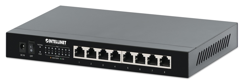 9-Port PoE+ Switch with 8 2.5GbE Ports and 1 SFP+ Uplink Port