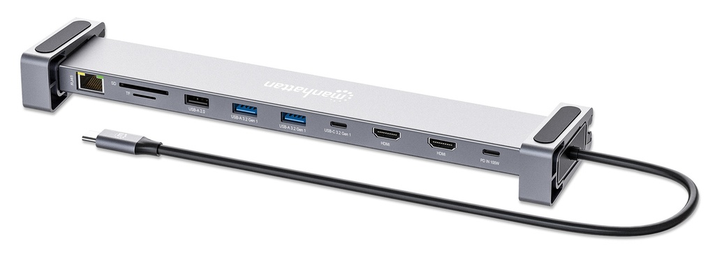 USB-C PD 10-in-1 Dual-HDMI Monitor Docking Station / Multiport Hub