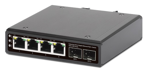 [508995] Industrial 4-Port Gigabit Ethernet PoE++ Switch with 2 SFP Ports