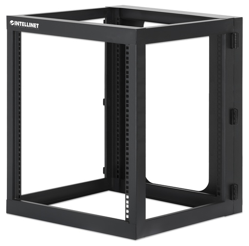 [716055] 19" Open Frame Rack, 12U, 23.8 in. (600mm) Depth, Assembled, Black 