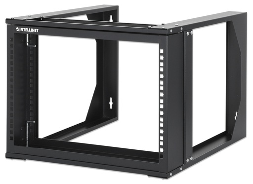 [716178] 19" Wall Mount Open Frame Network Rack, 6U, Front-hinged Swing Frame