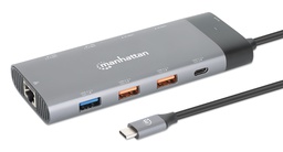 [130714] USB-C PD 10-in-1 Dual Monitor 8K Docking Station / Multiport Hub