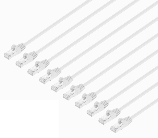 [744997] 0.5ft White Cat8 Slim Patch Cable 10Pk