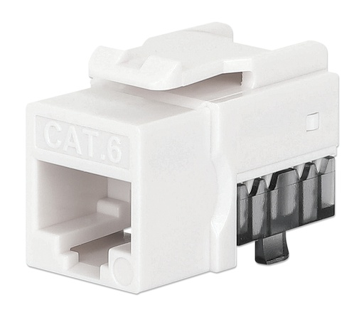 [772105] Cat6 Slim Keystone Jack Punch-Down White 25-Pack