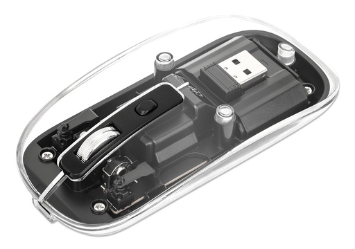 [190268] Transparent Rechargeable Wireless USB Mouse