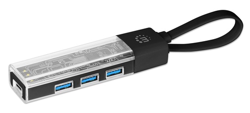[181013] Transparent 4-Port USB 3.0 Type-C / Type-A Combo Hub