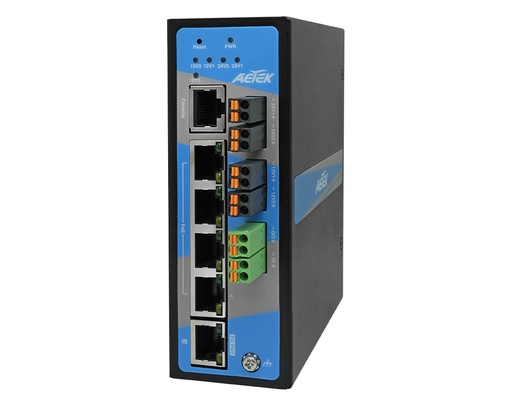 [643645] Industrial L2 Managed PRO 4-Port Gigabit PoE+ Passthrough Switch with 12V/24VDC Output, 90W PoE++ Input