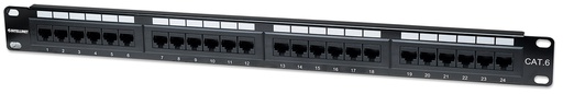 [520959] Cat6 Patch Panel 24-Port, UTP, 1U, Black