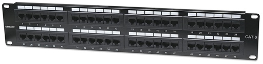 [560283] Cat6 Patch Panel 48-Port, UTP, 2U, Black