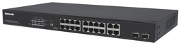 [561419] 16-Port Gigabit Ethernet PoE+ Switch with 4 RJ45 Gigabit and 2 SFP Uplink Ports