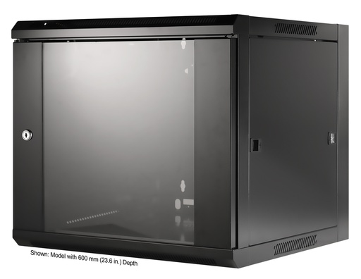 [711777] 19 Wallmount Cabinet 9U, 450 mm (17.7 in.) Depth, Flat Pack, Black