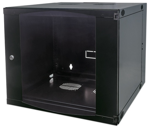 [713863] 19" Double Section Wallmount Cabinet 12U, Flatpack, Black, 600 mm (23.62) depth
