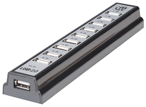 [161572] 10 Port Bus or AC Power USB Desktop Hub